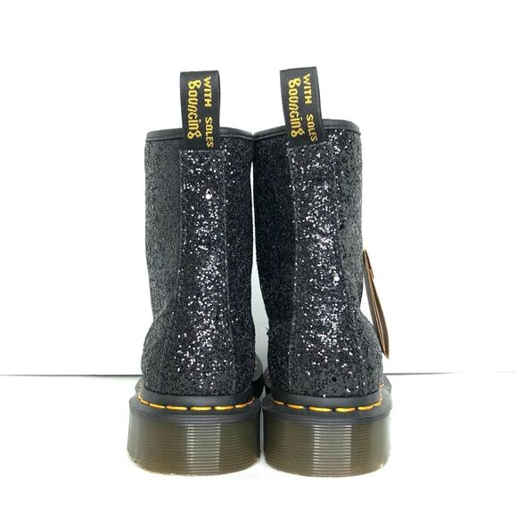 NEW Dr Martens Black Chunky Glitter 1460 Farrah Lace Up Boots Women’s 5 Shoes - Picture 5 of 11